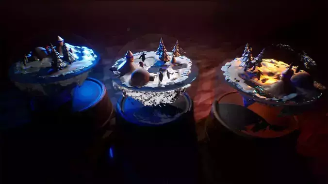 Ice Land Globe Diorma  25 Assets