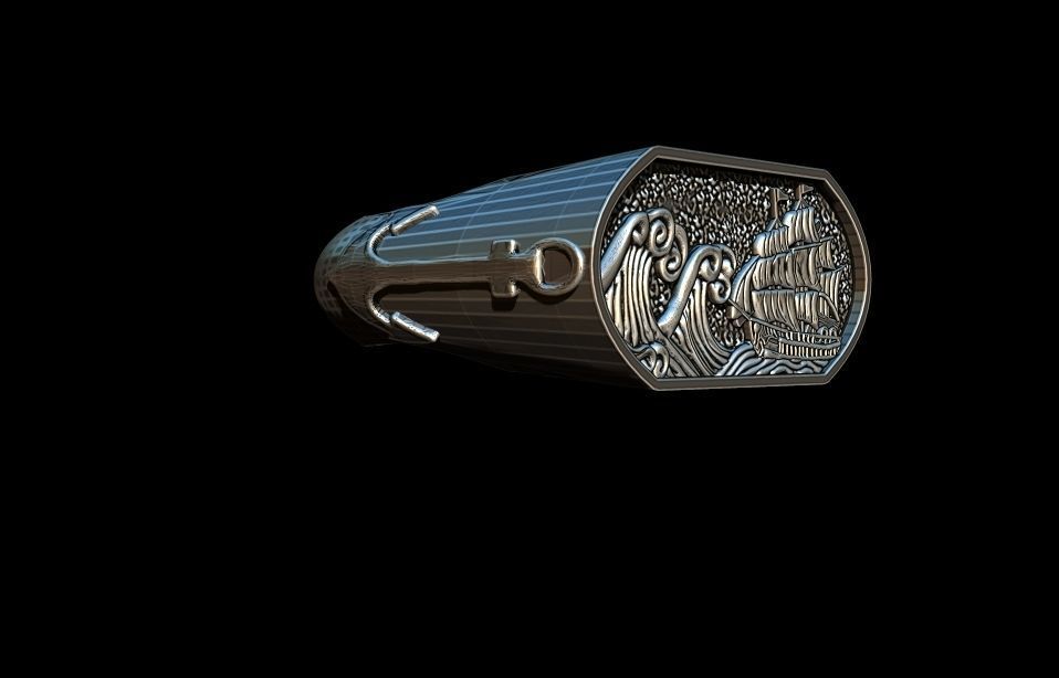 the captain  ring 3D print model_14
