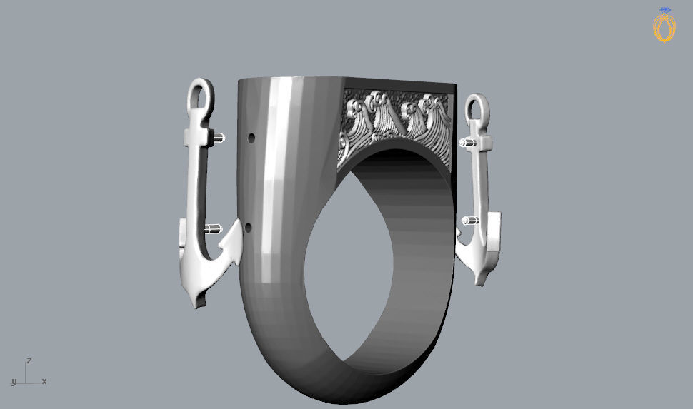 the captain  ring 3D print model_29