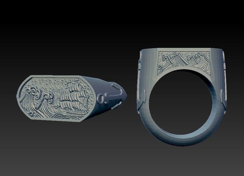 the captain  ring 3D print model_21