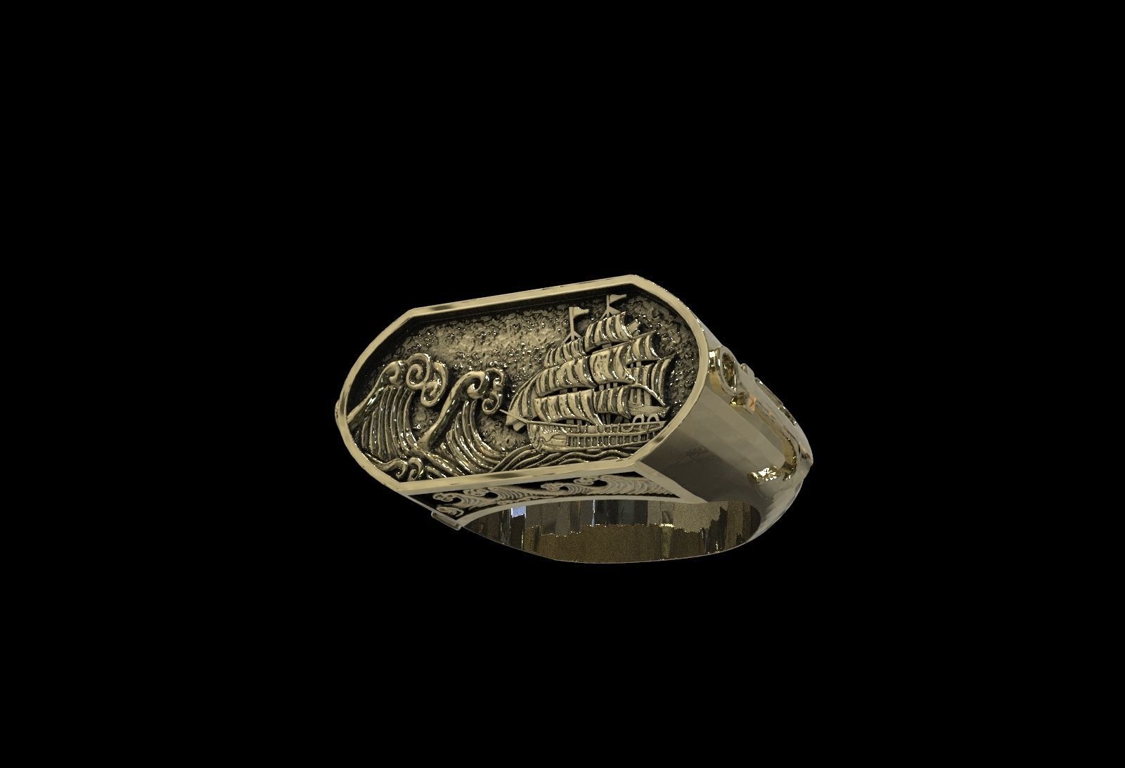 the captain  ring 3D print model_11