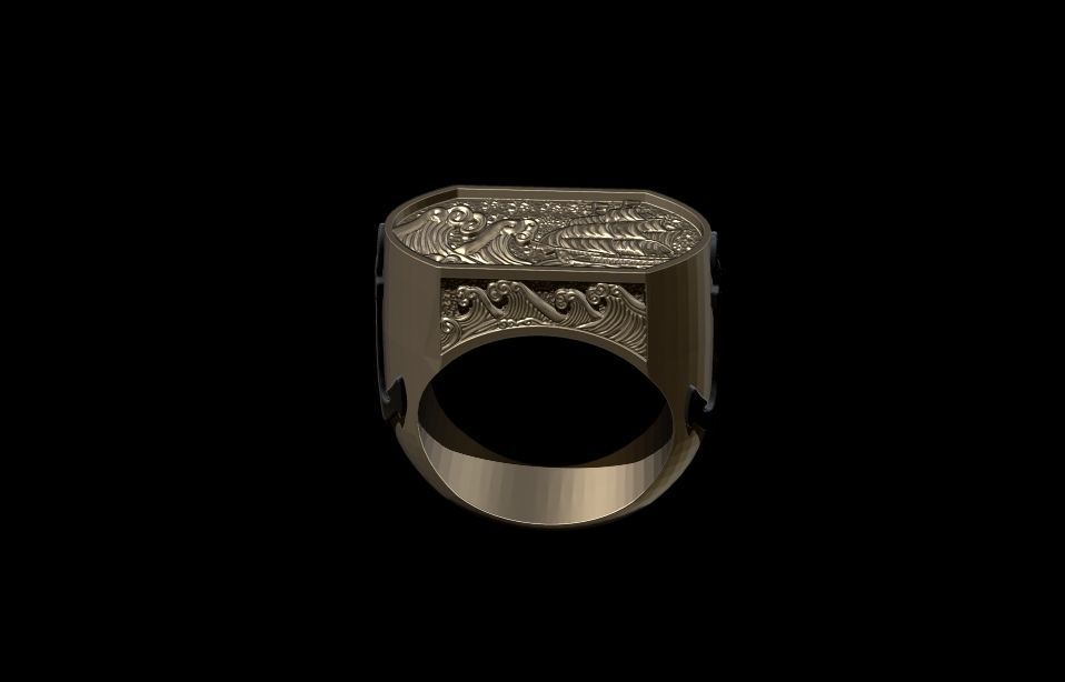 the captain  ring 3D print model_12