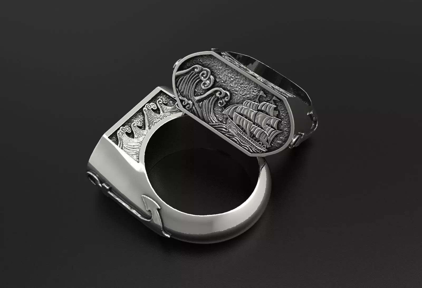 the captain  ring 3D print model_0