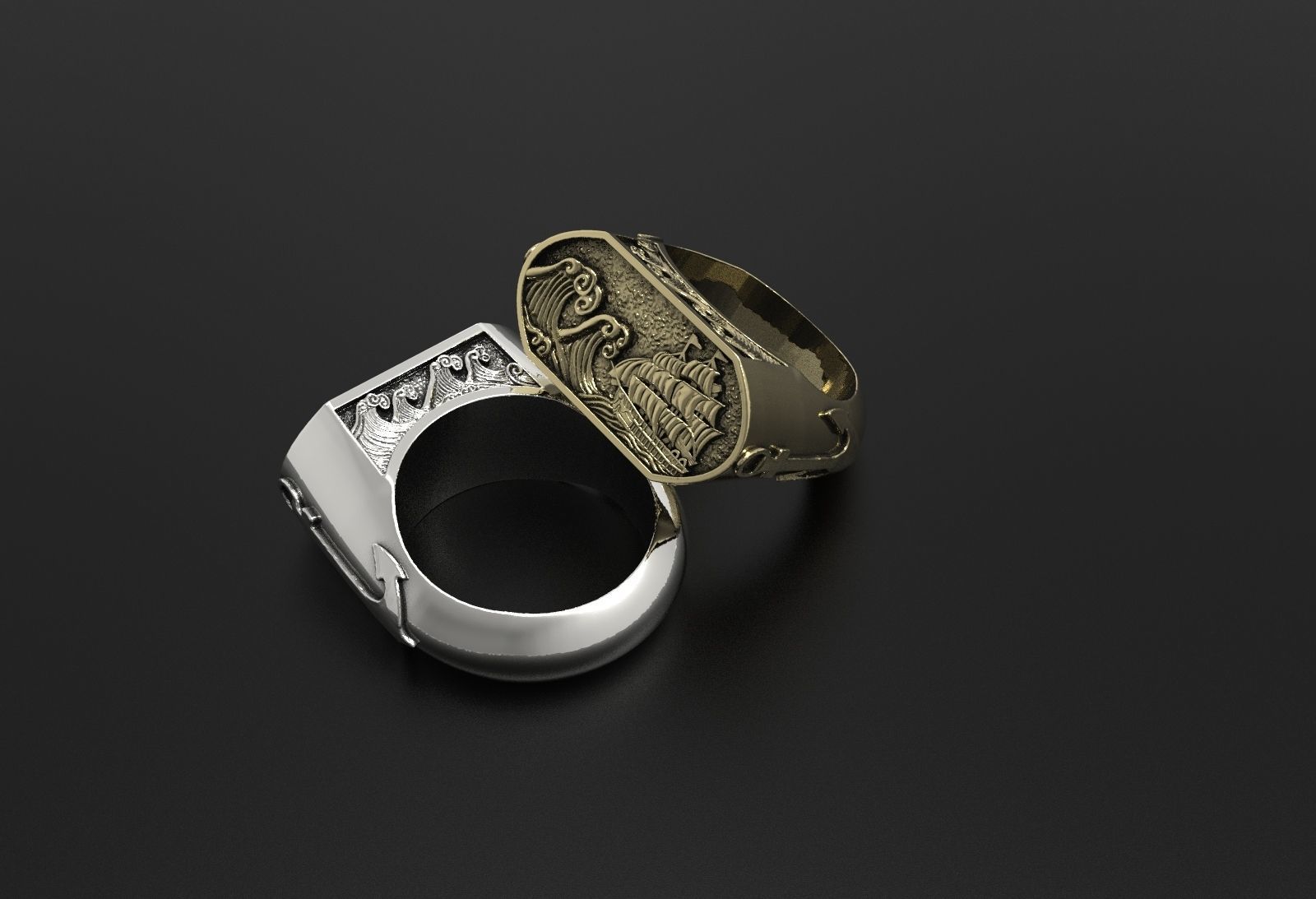 the captain  ring 3D print model_1