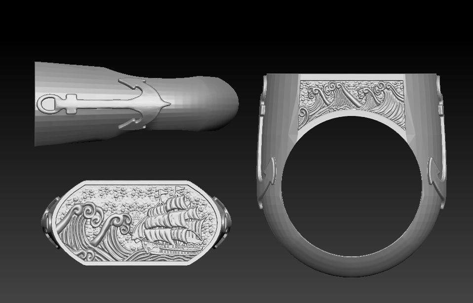 the captain  ring 3D print model_15