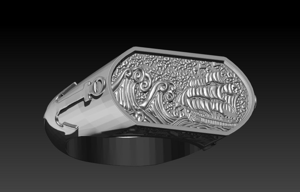 the captain  ring 3D print model_22