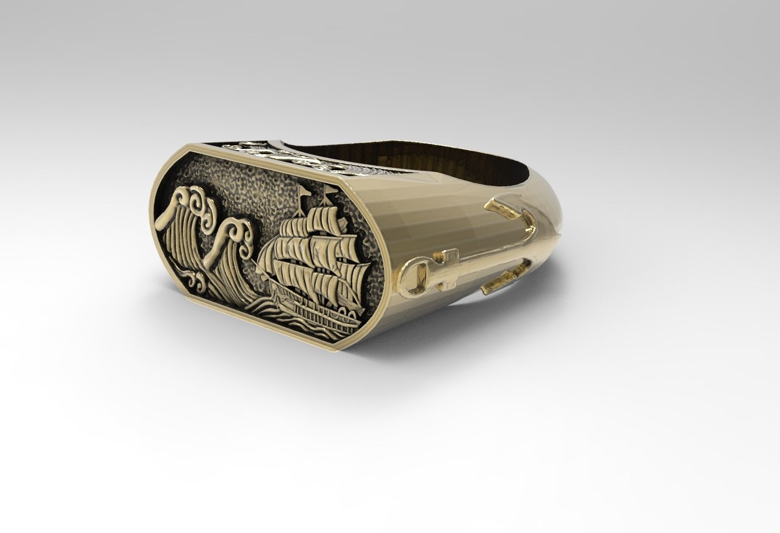 the captain  ring 3D print model_3