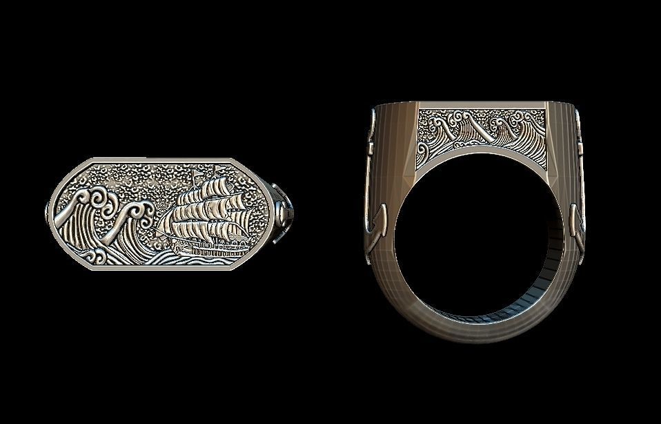 the captain  ring 3D print model_16