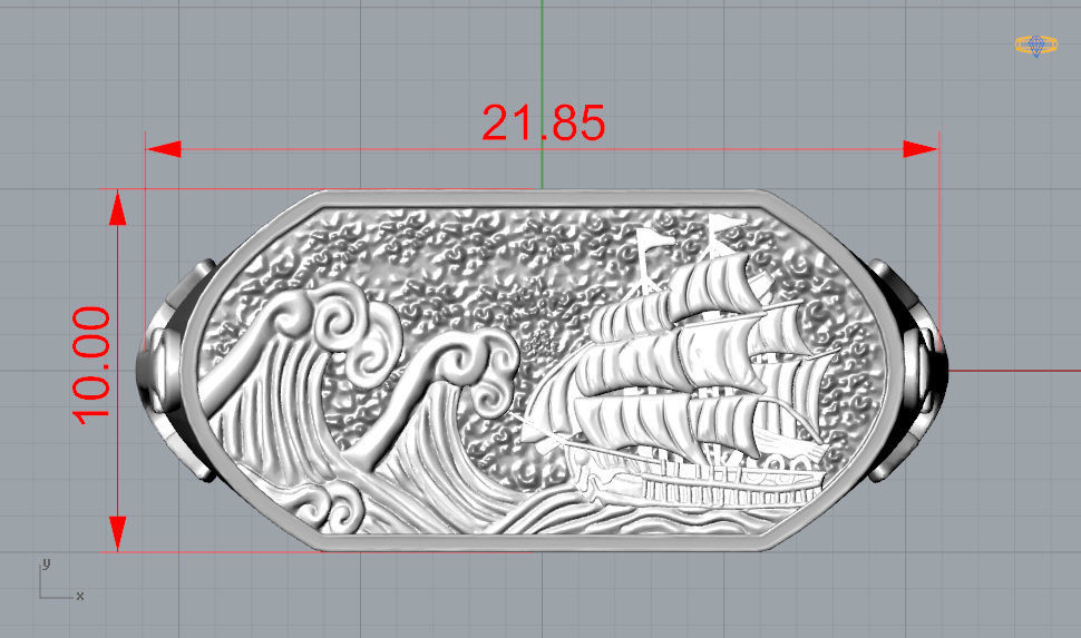 the captain  ring 3D print model_26