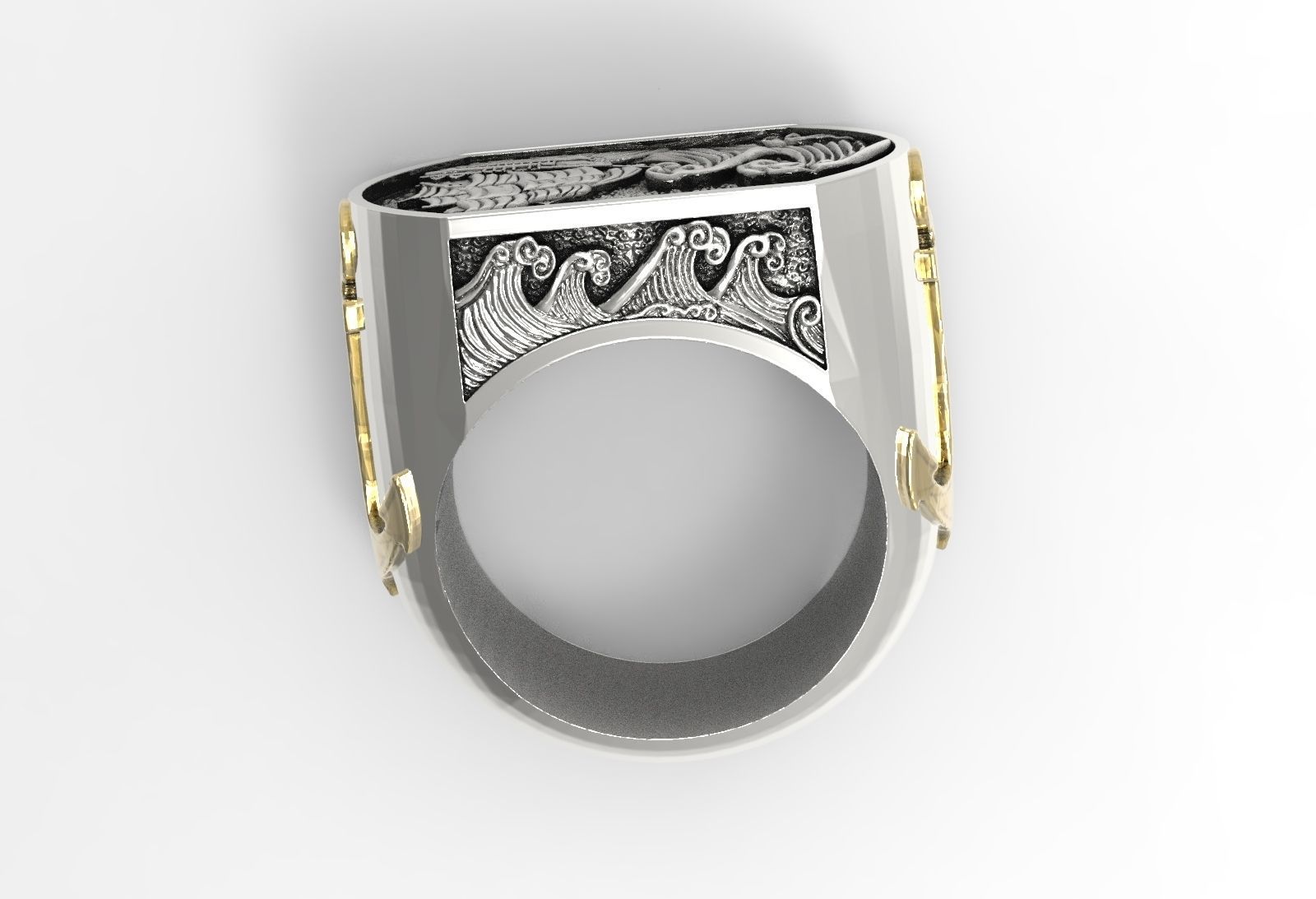 the captain  ring 3D print model_4