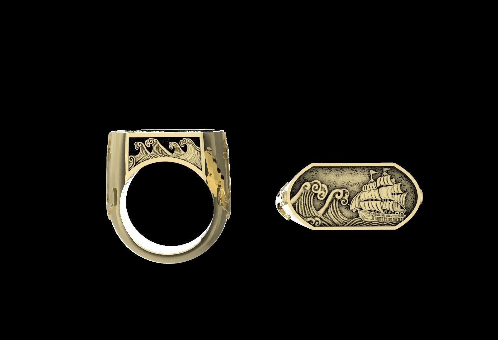 the captain  ring 3D print model_7