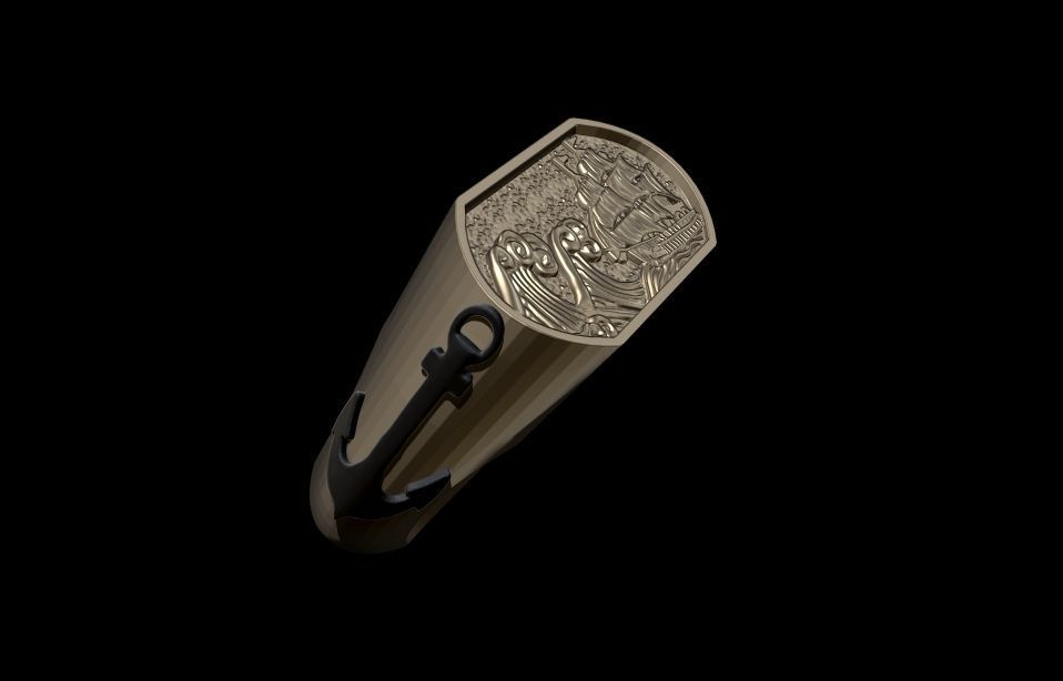 the captain  ring 3D print model_18