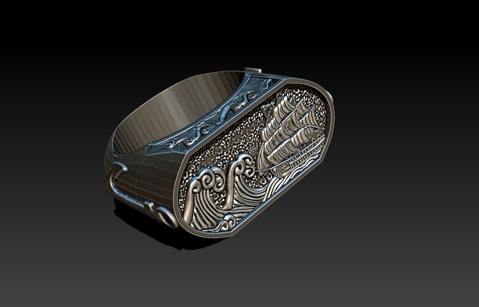 the captain  ring 3D print model_23