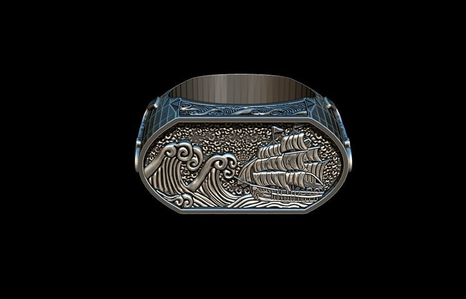 the captain  ring 3D print model_17