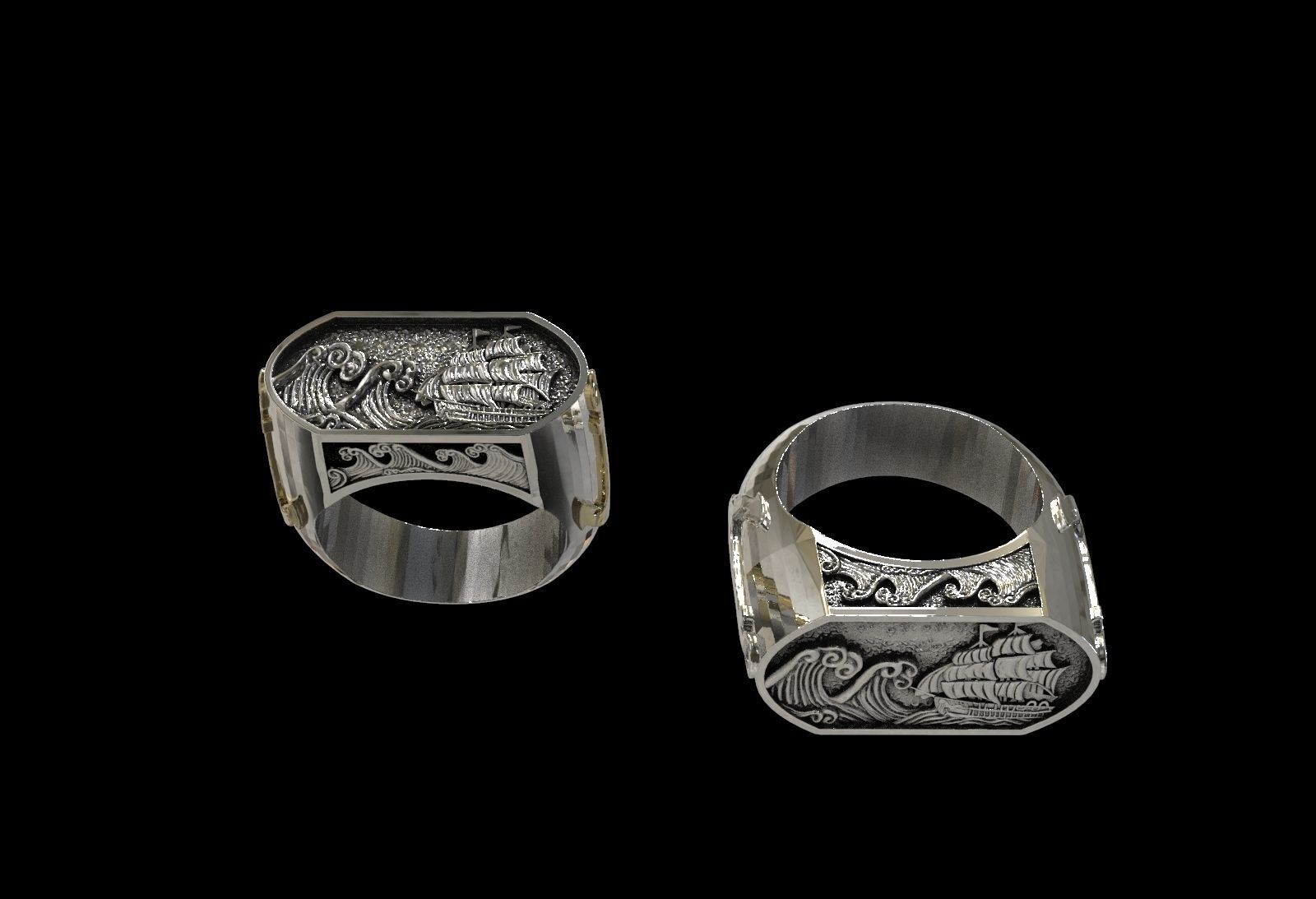 the captain  ring 3D print model_8