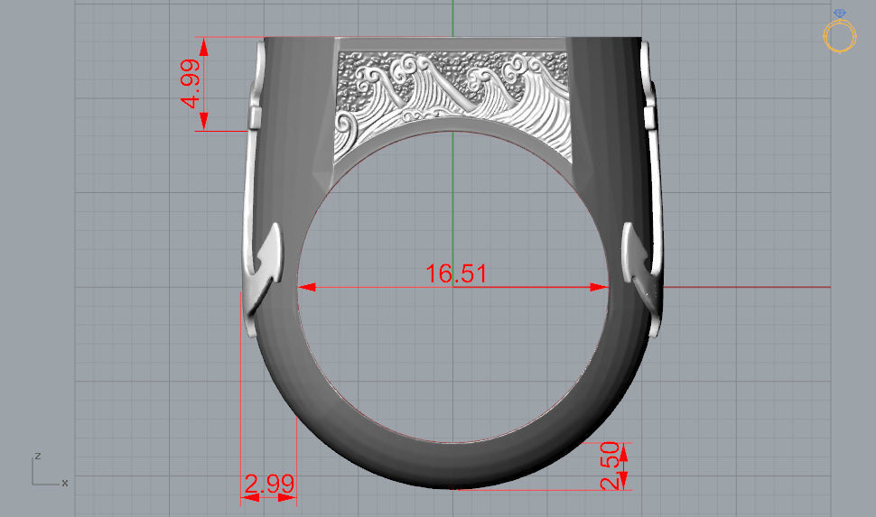 the captain  ring 3D print model_25