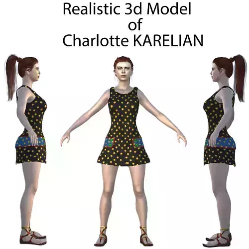 Charlotte Karelian  Low-poly 3D model