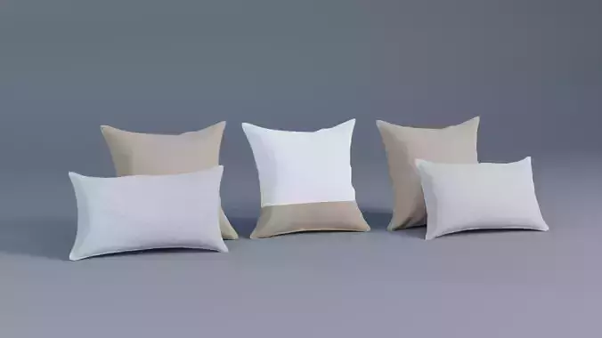 Pillow Set Low-poly 3D model