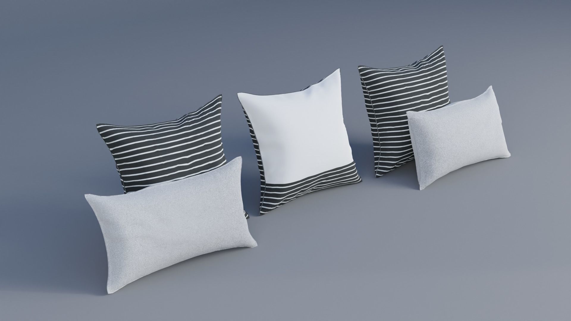 Pillow Set Low-poly 3D model_1