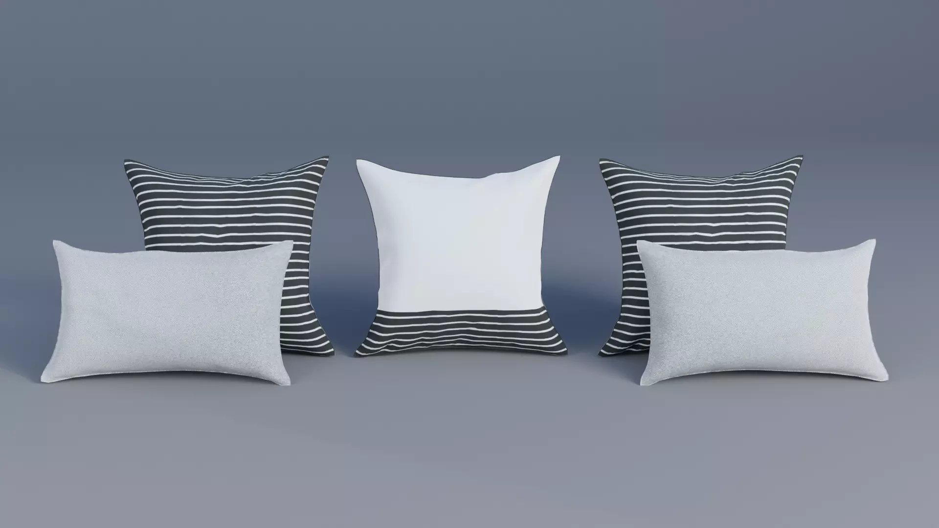 Pillow Set Low-poly 3D model_0