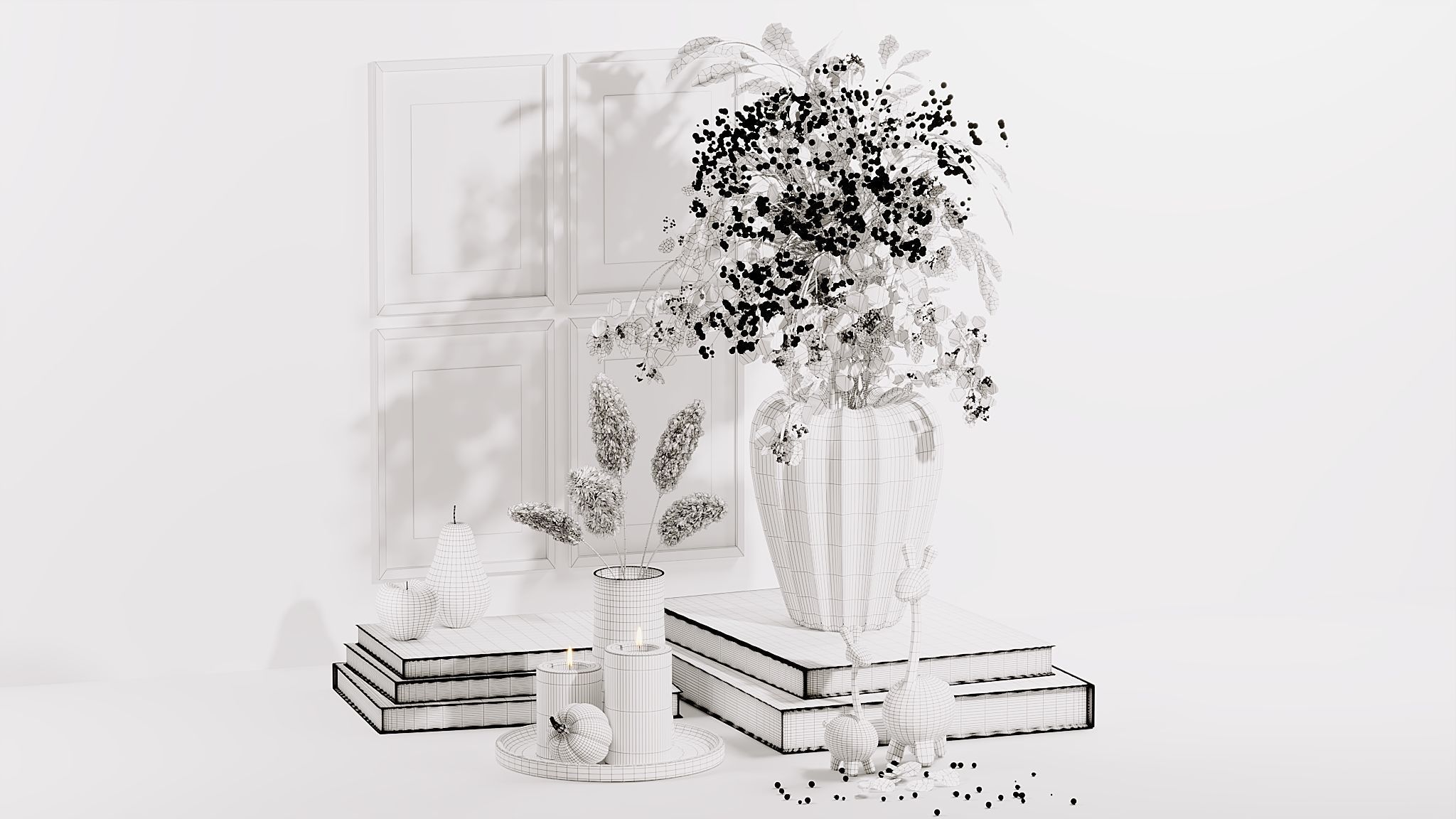 Coffee Table Decorative Set 3D model_1