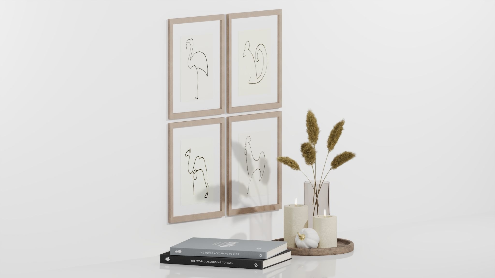 Coffee Table Decorative Set 3D model_9