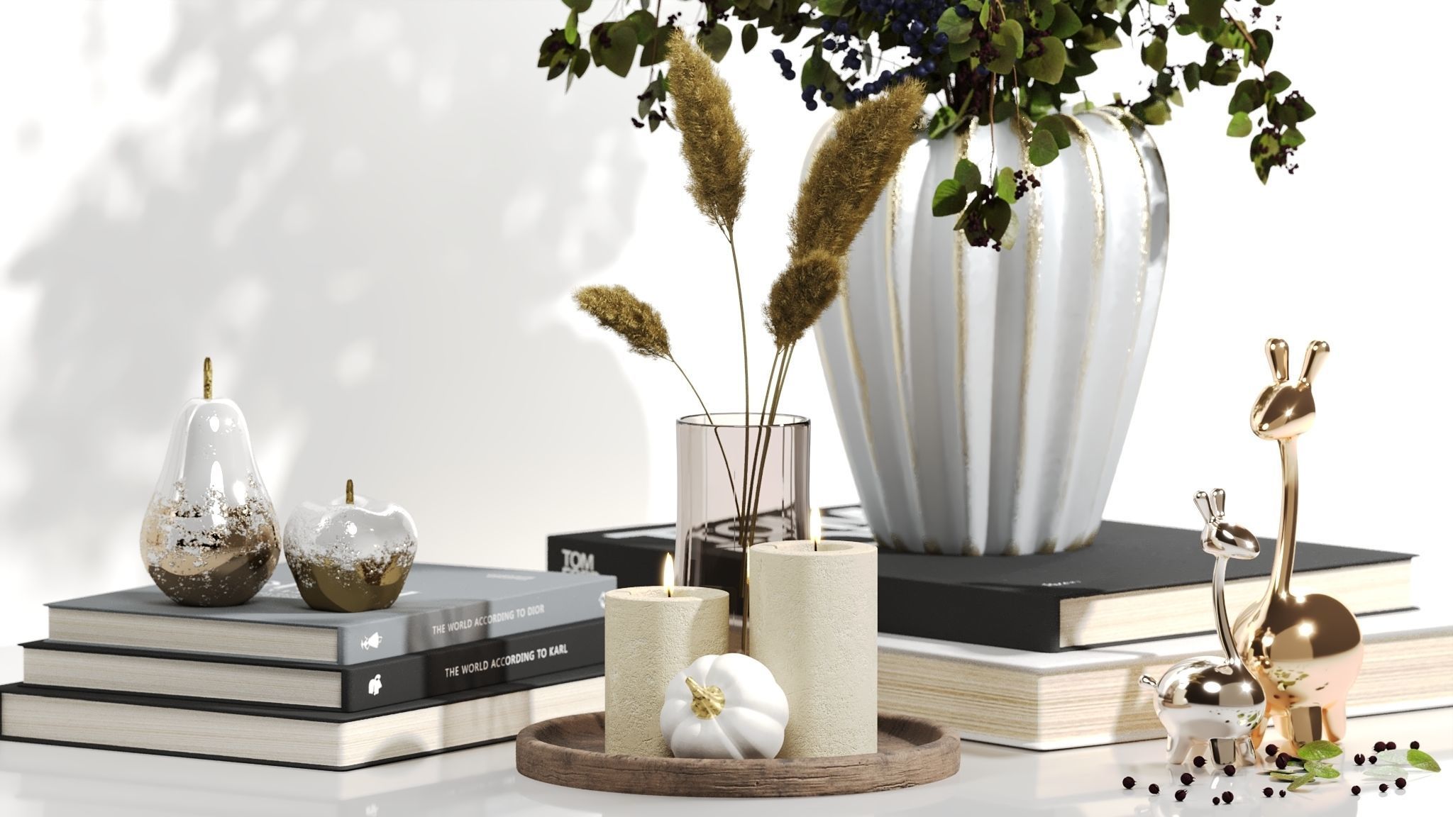 Coffee Table Decorative Set 3D model_3