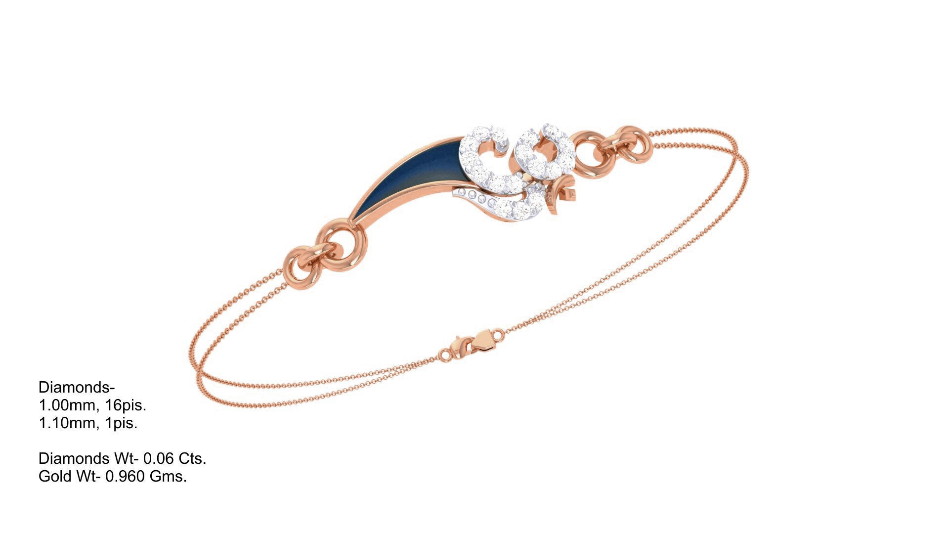 Women Light wt Diamond Bracelet 3dm stl obj gltf glb 3mf  3D print model_8