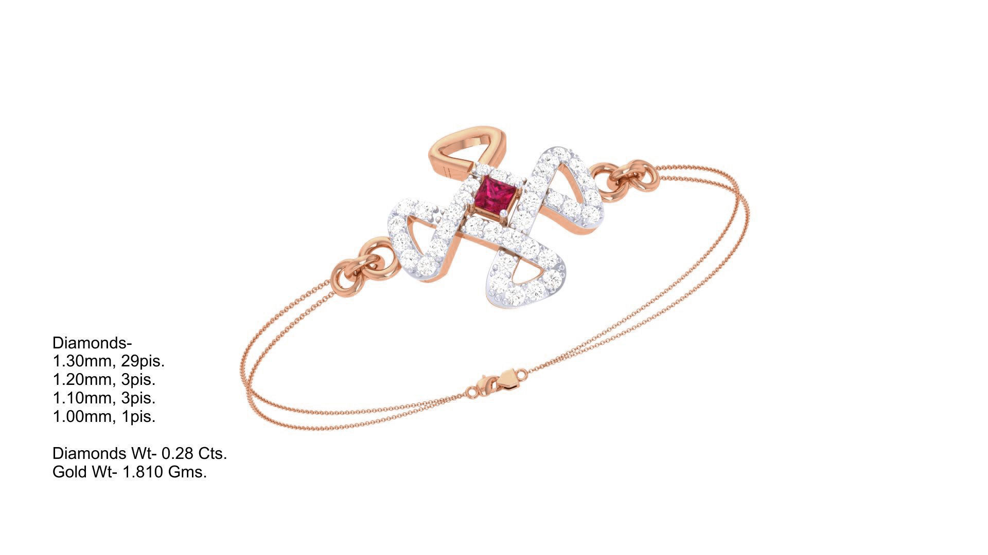  Women Light wt Diamond Bracelet 3dm stl obj gltf glb 3mf 3D print model_8