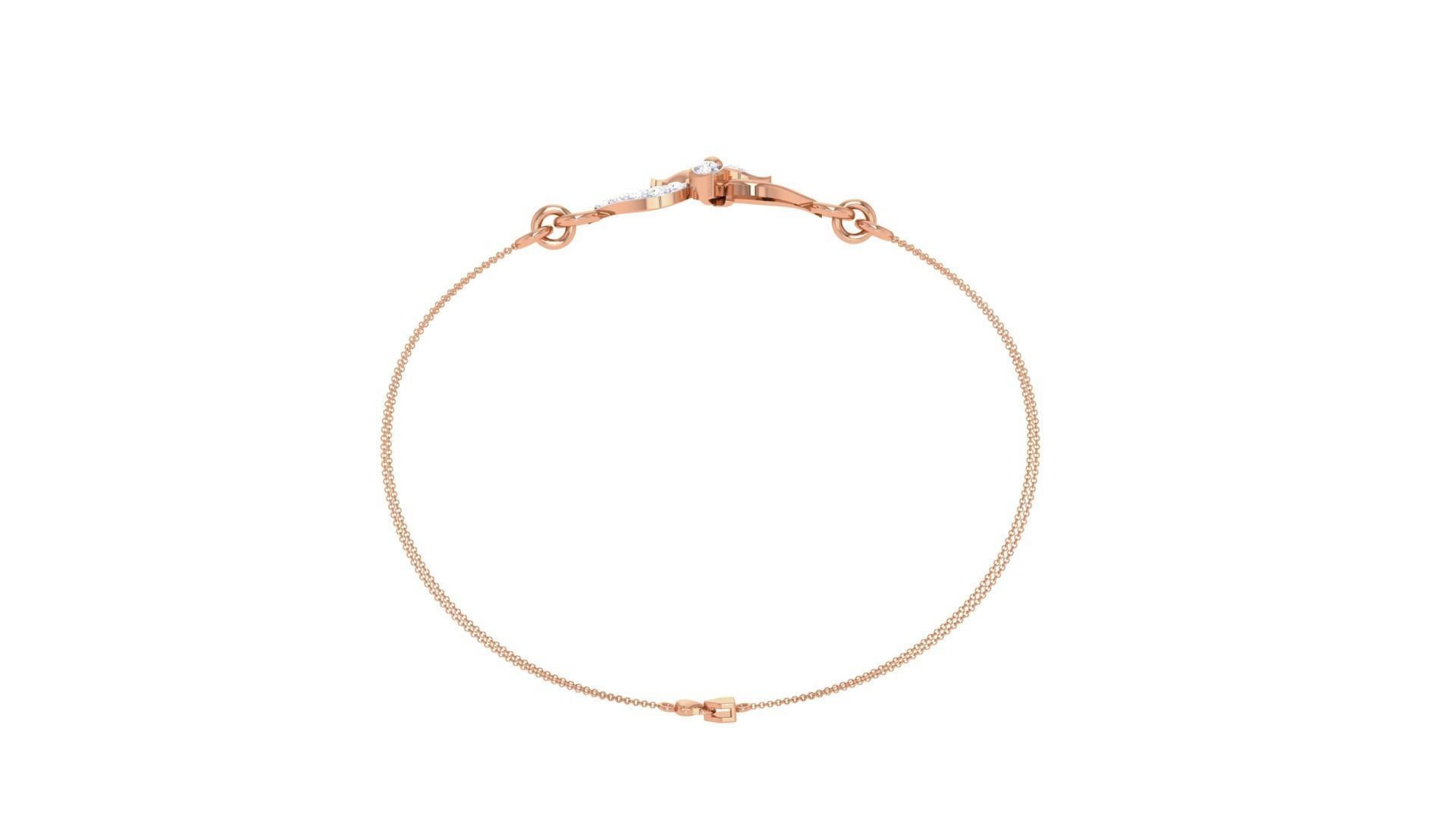 Flower Women Light wt Diamond Bracelet 3dm stl obj gltf glb 3mf 3D print model_11