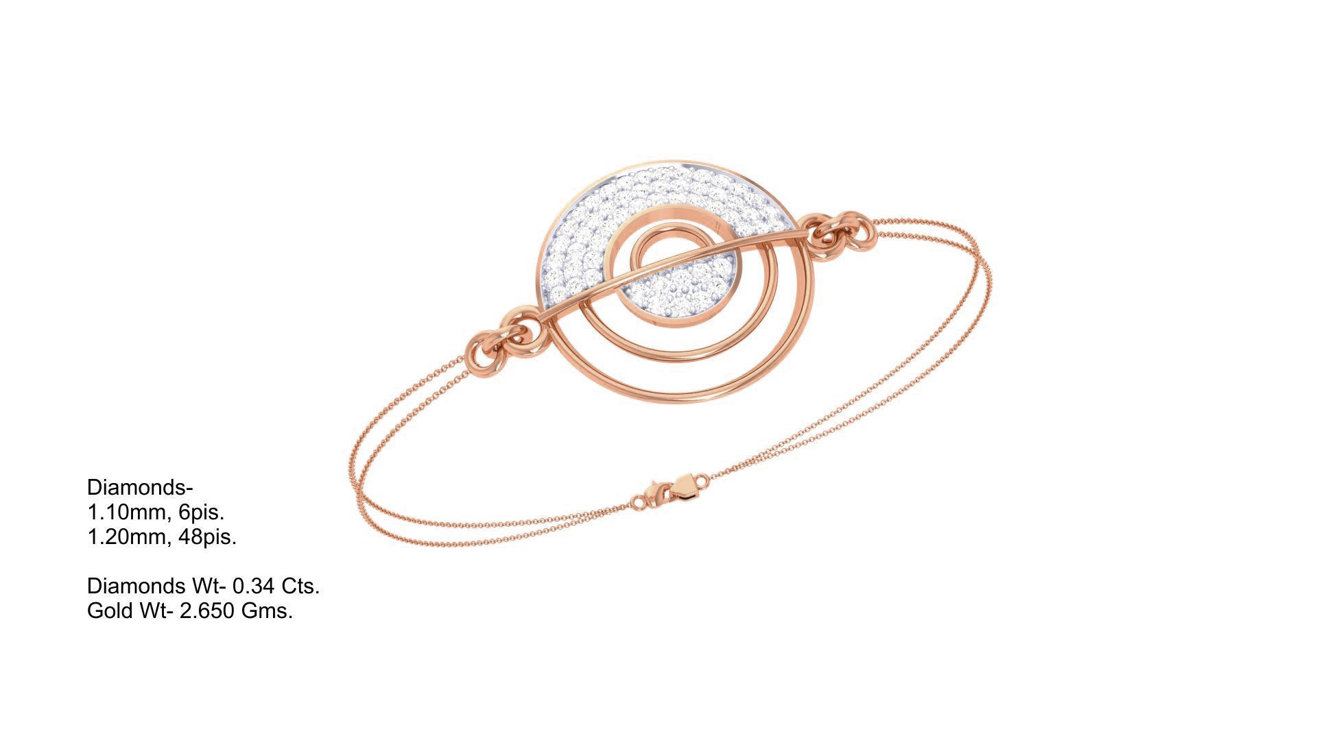 Sun Moon Women Light wt Diamond Bracelet 3dm stl obj gltf 3D print model_8