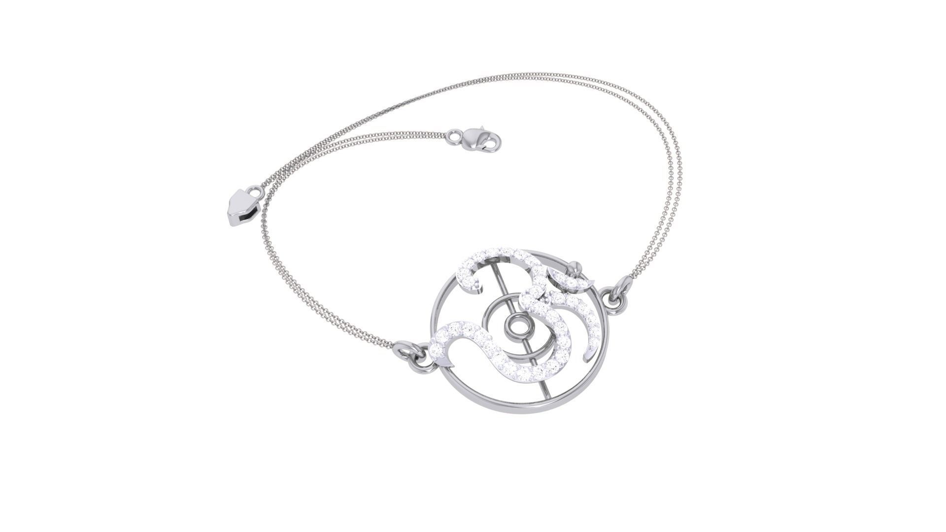 Spiritual Women Light wt Diamond Bracelet 3dm stl obj gltf glb 3D print model_5