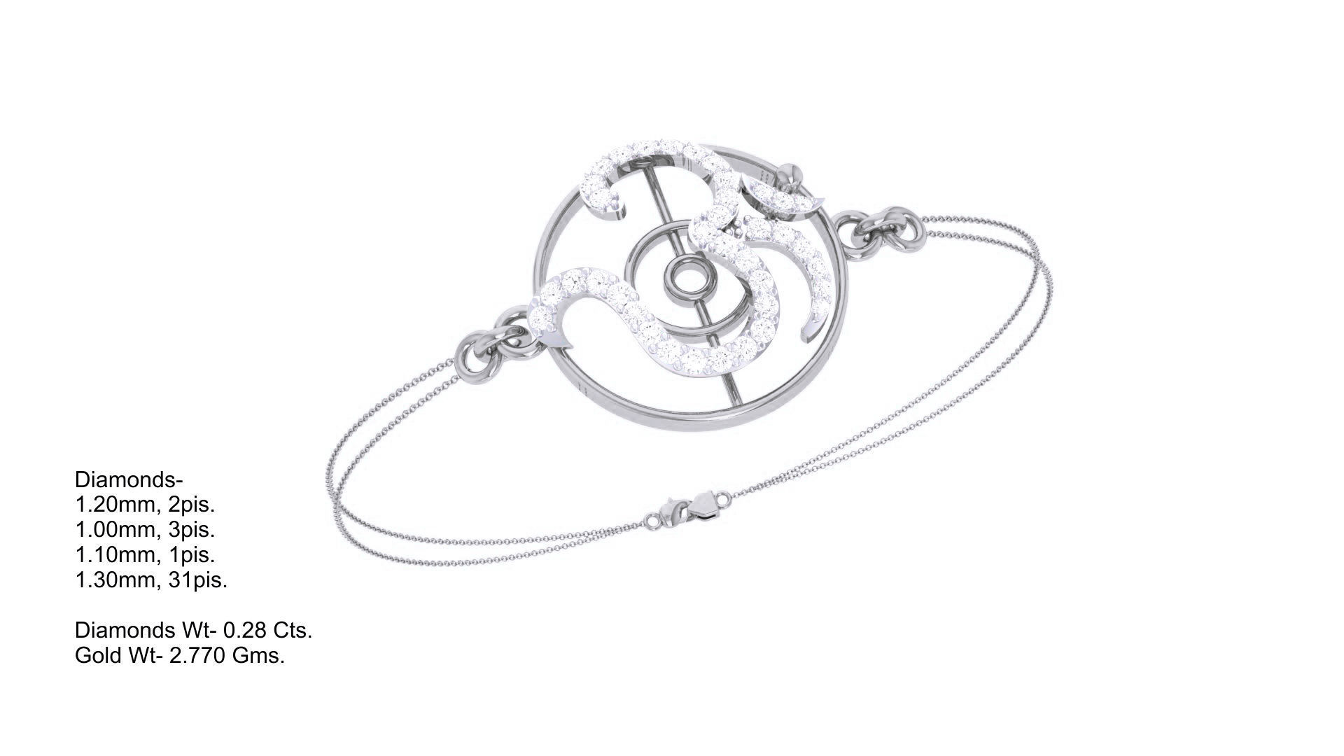 Spiritual Women Light wt Diamond Bracelet 3dm stl obj gltf glb 3D print model_7