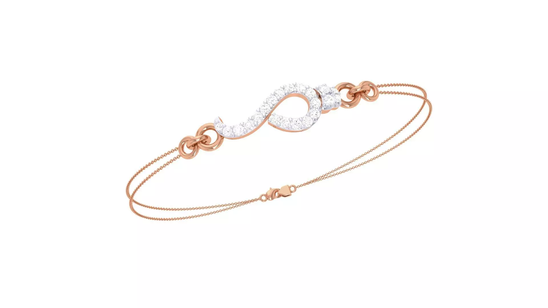 Women Light wt Diamond Bracelet 3dm stl obj gltf glb 3mf 3D print model_0