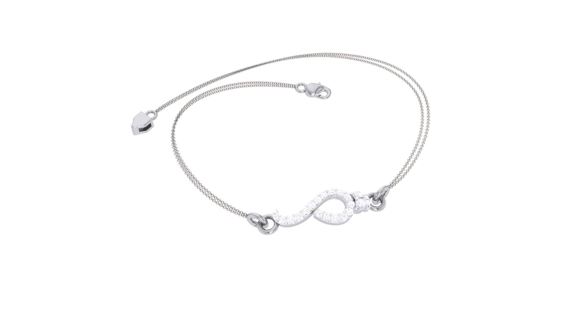 Women Light wt Diamond Bracelet 3dm stl obj gltf glb 3mf 3D print model_5