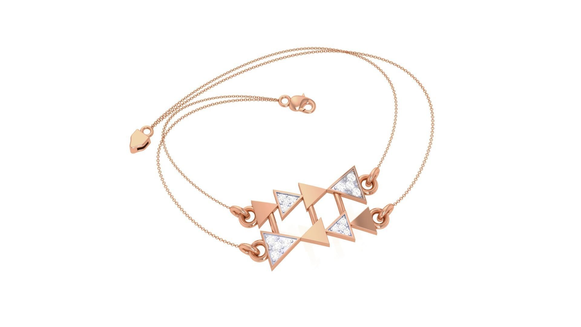 Play Arrow Women Light wt Diamond Bracelet 3dm stl obj gltf 3D print model_5