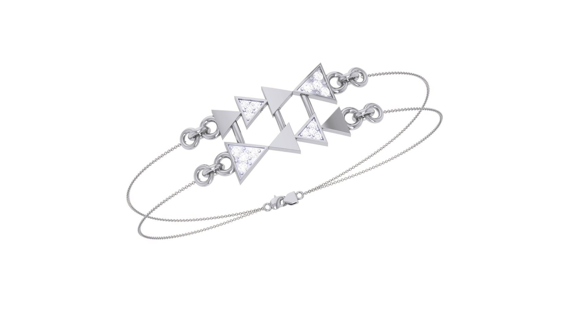 Play Arrow Women Light wt Diamond Bracelet 3dm stl obj gltf 3D print model_1