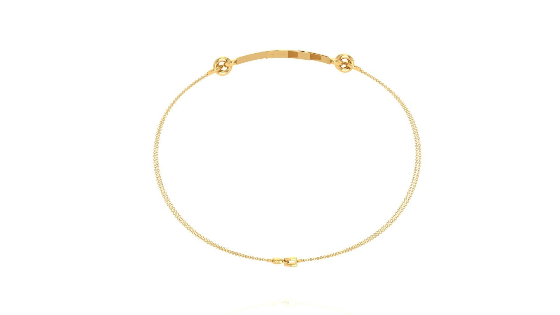 Play Arrow Women Light wt Diamond Bracelet 3dm stl obj gltf 3D print model_9