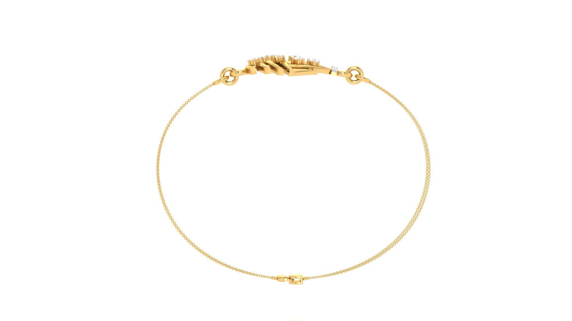 Women Light wt Diamond Bracelet 3dm stl obj gltf glb 3mf  3D print model_9