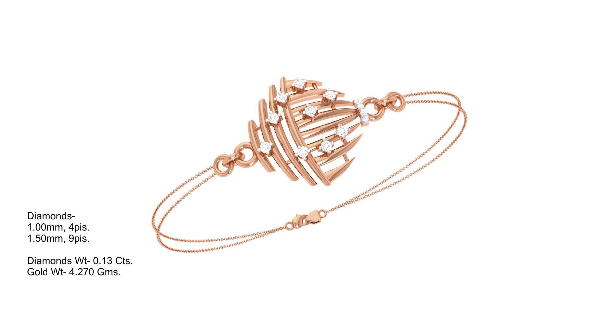 Women Light wt Diamond Bracelet 3dm stl obj gltf glb 3mf  3D print model_8