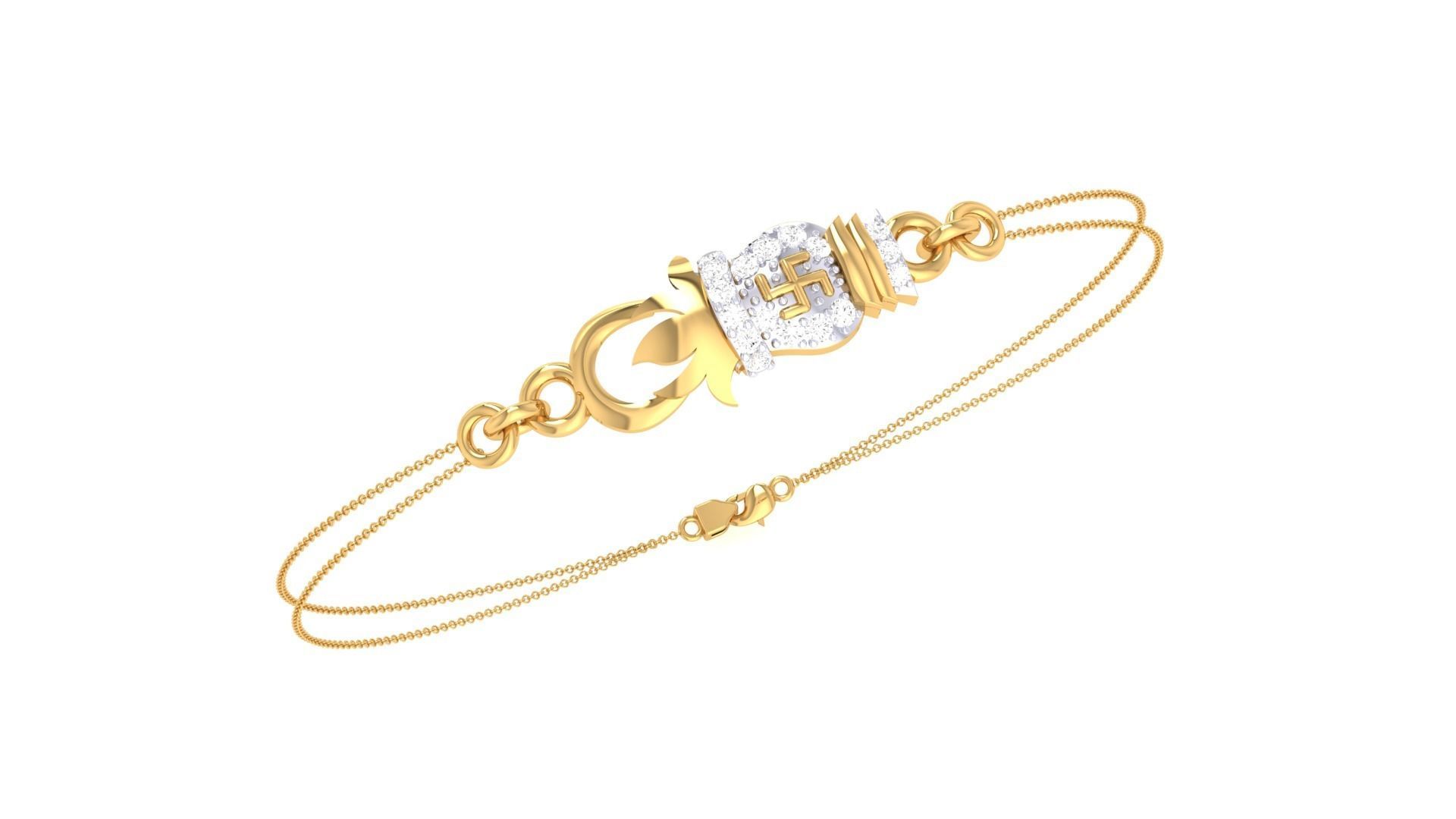 Spiritual Women Light wt Diamond Bracelet 3dm stl obj gltf 3D print model_2