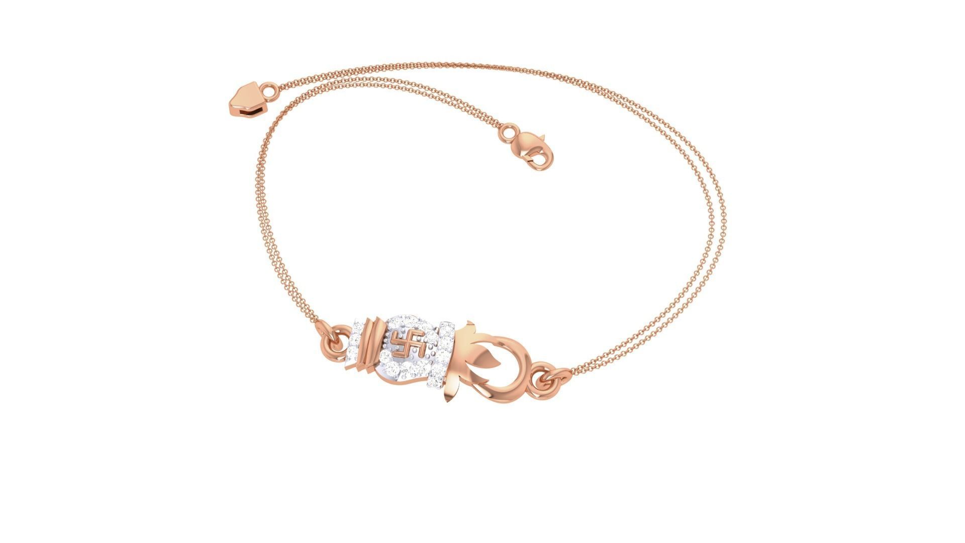 Spiritual Women Light wt Diamond Bracelet 3dm stl obj gltf 3D print model_3