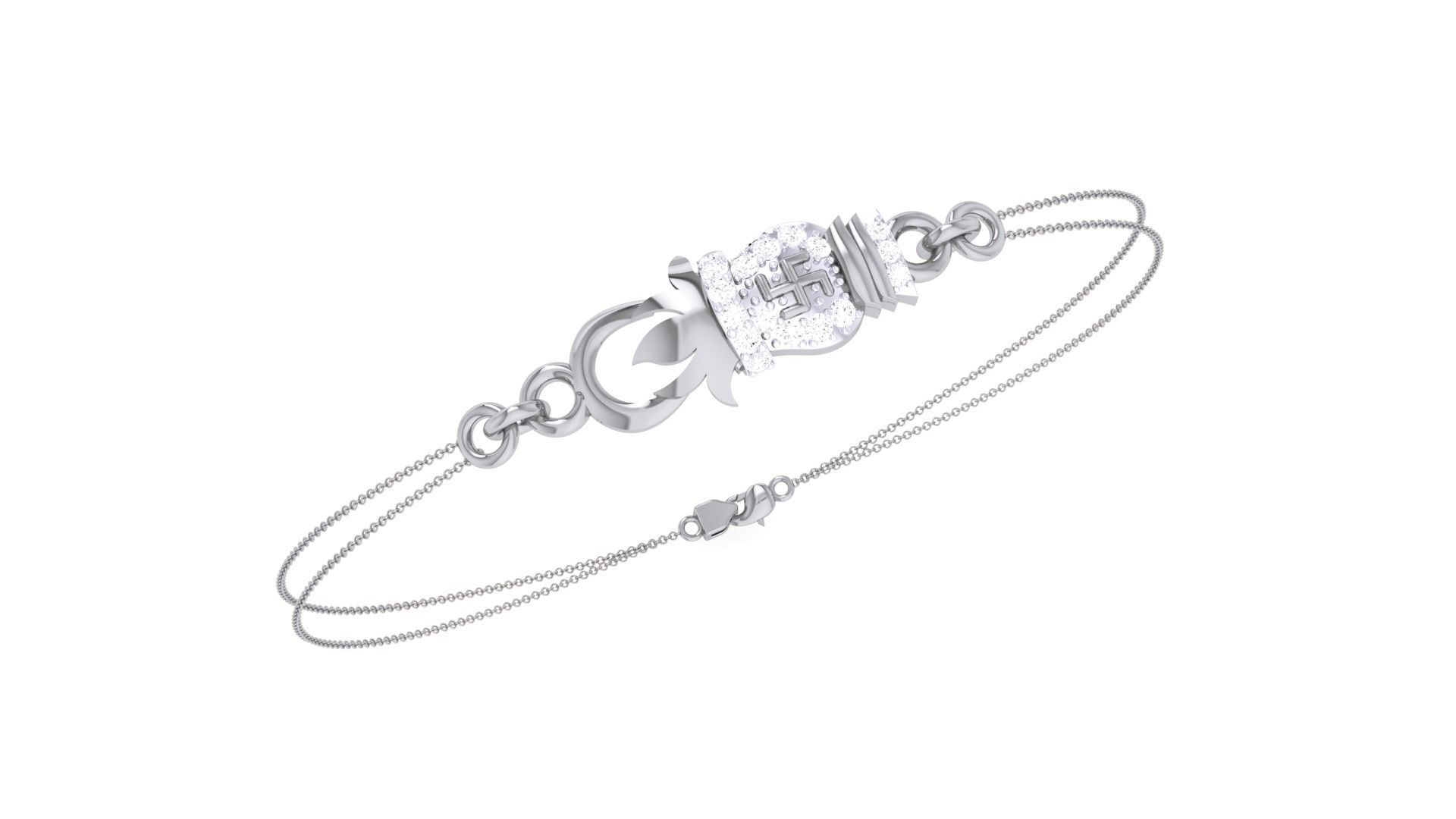 Spiritual Women Light wt Diamond Bracelet 3dm stl obj gltf 3D print model_1