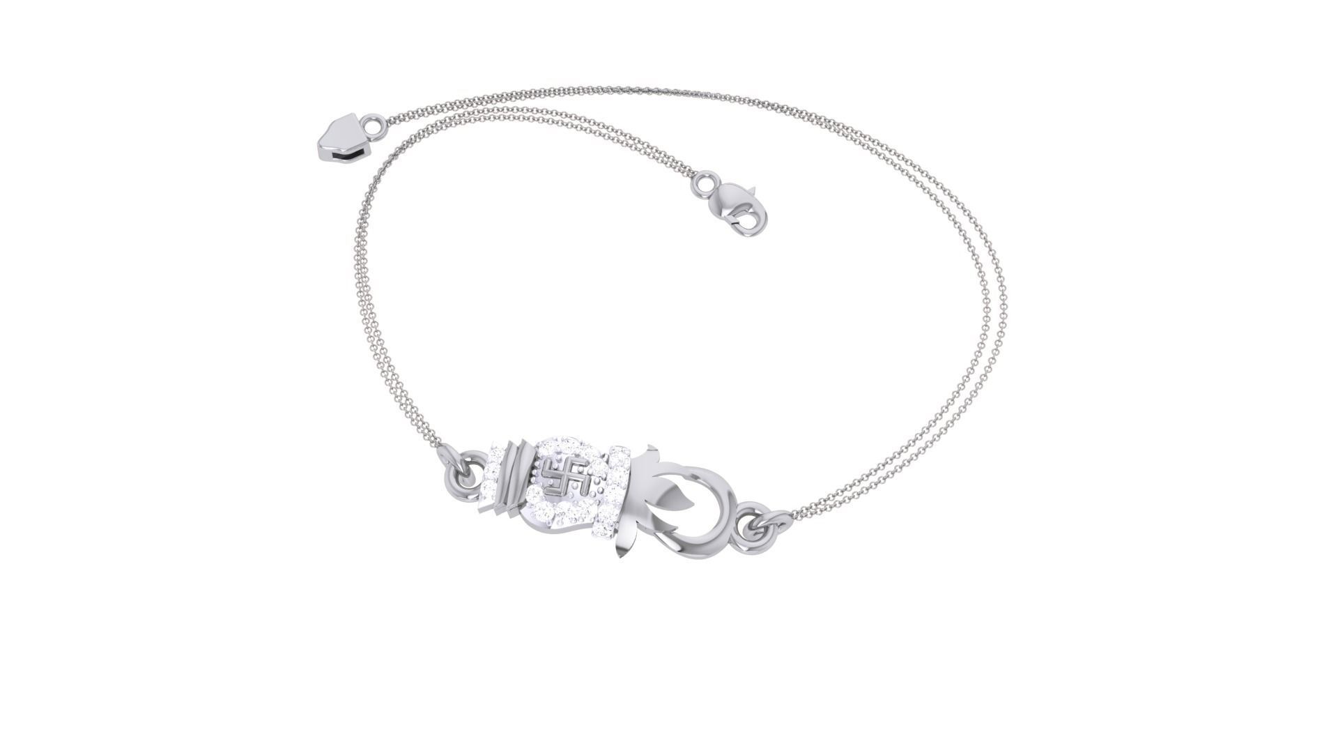 Spiritual Women Light wt Diamond Bracelet 3dm stl obj gltf 3D print model_4