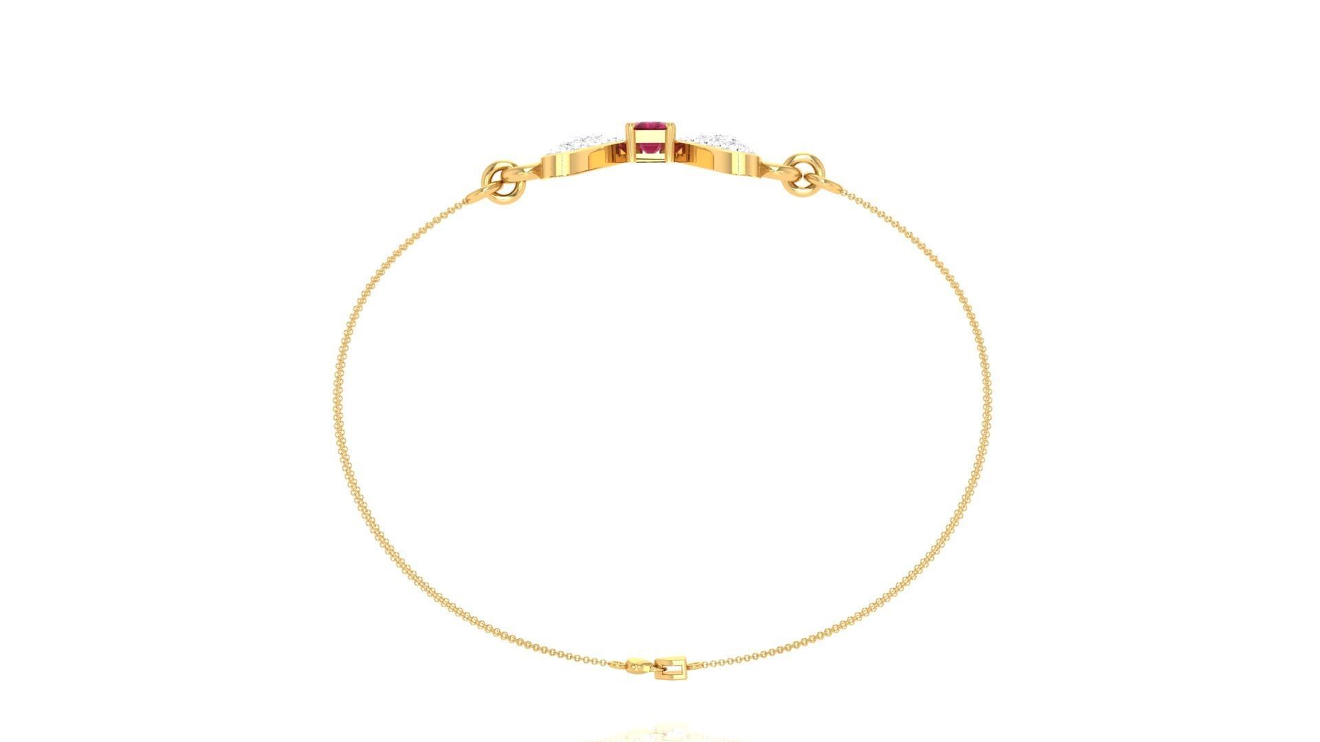 Bow Tie Women Light wt Diamond Bracelet 3dm stl obj gltf glb 3D print model_10