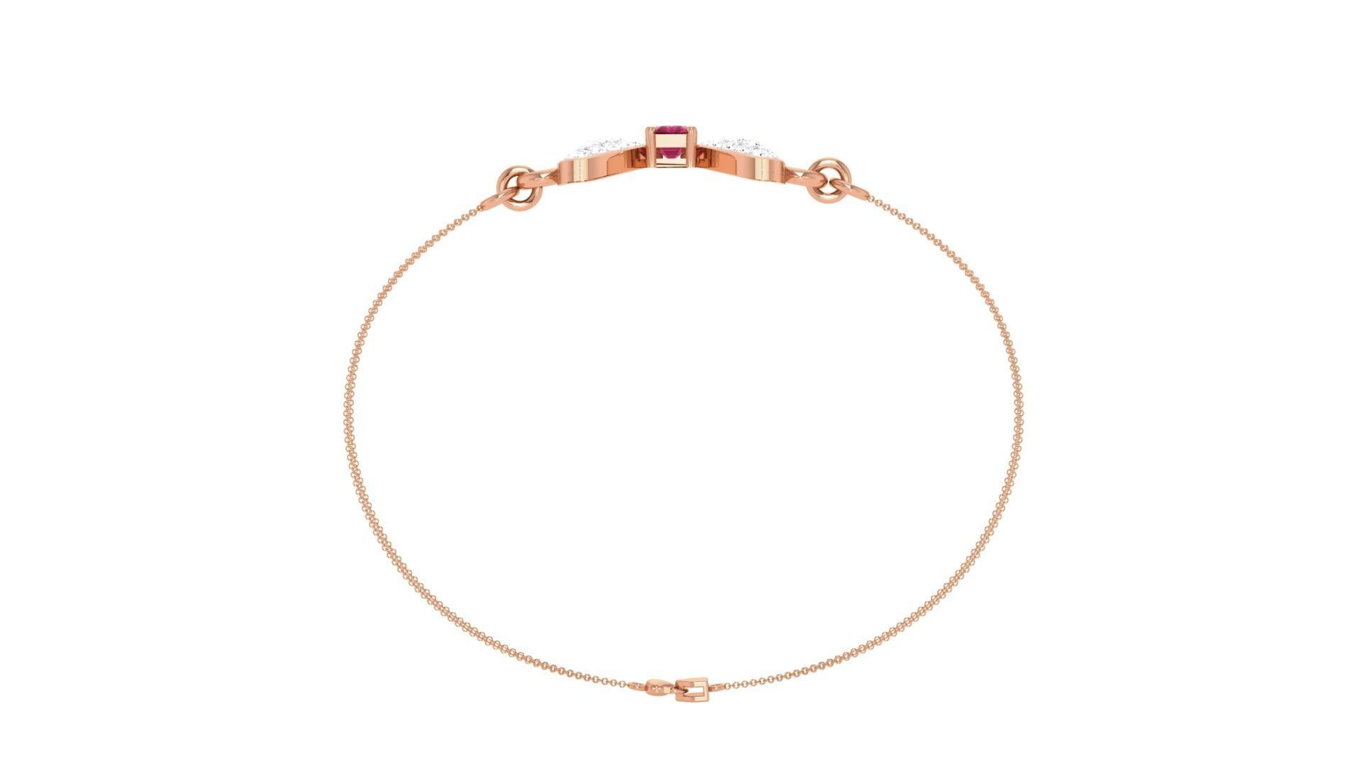 Bow Tie Women Light wt Diamond Bracelet 3dm stl obj gltf glb 3D print model_9