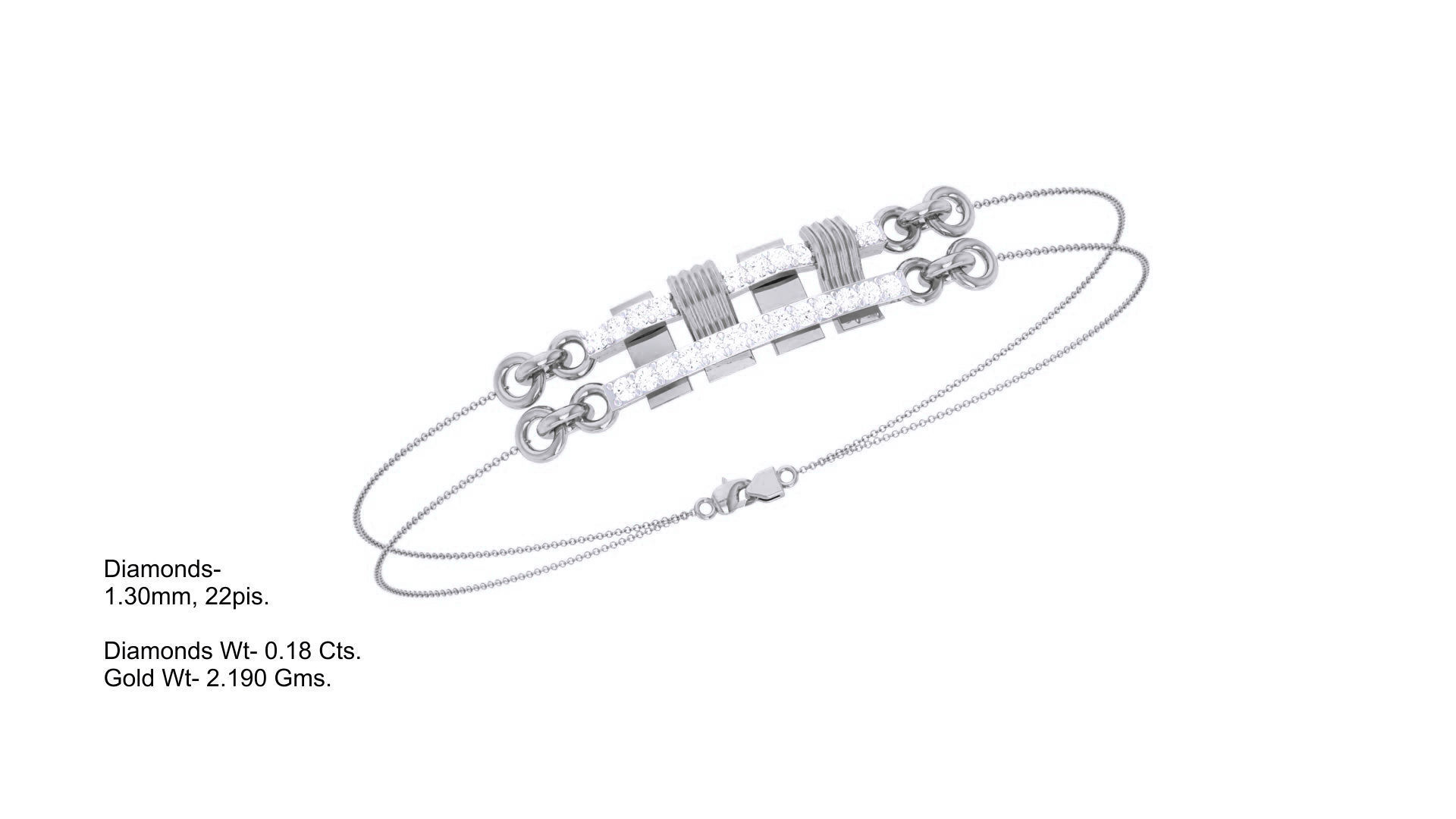 Women Light wt Diamond Bracelet 3dm stl obj gltf glb 3mf 3D print model_7