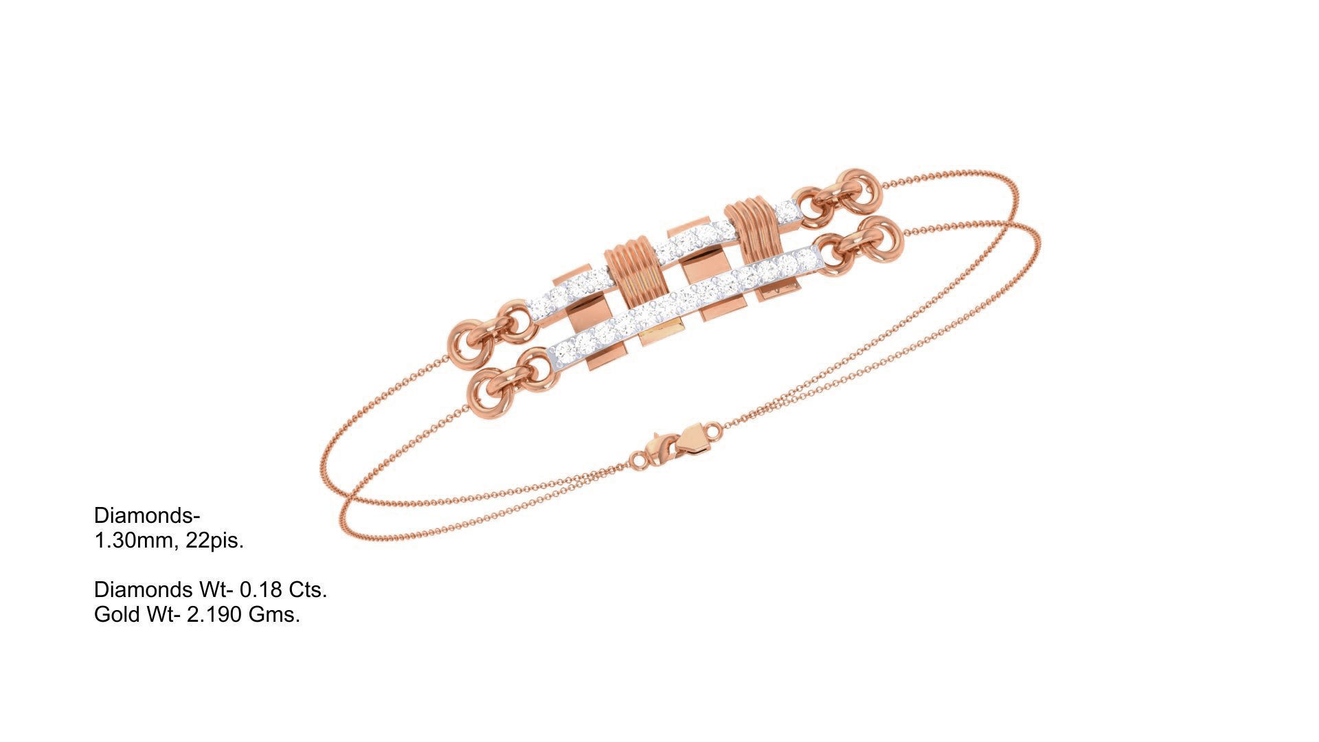 Women Light wt Diamond Bracelet 3dm stl obj gltf glb 3mf 3D print model_8