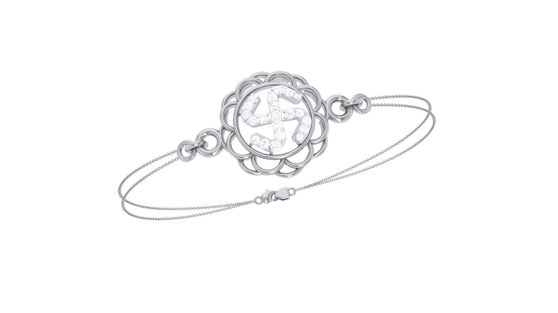 Spiritual Women Light wt Diamond Bracelet 3dm stl obj gltf 3D print model_2