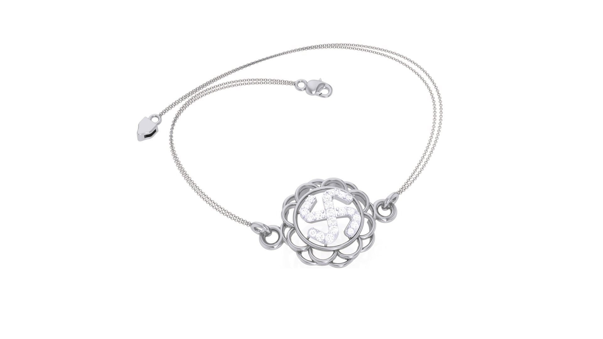 Spiritual Women Light wt Diamond Bracelet 3dm stl obj gltf 3D print model_4